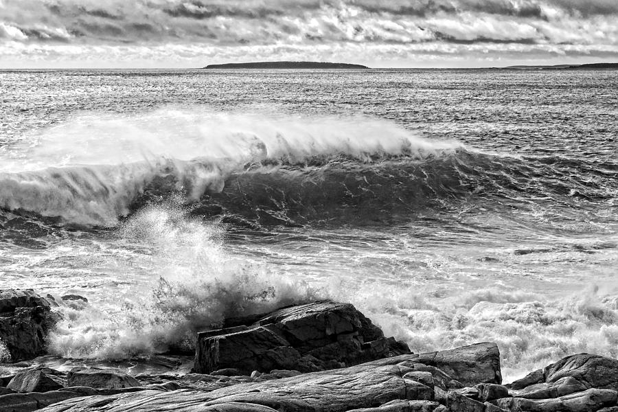  Waves Crashing on Rocks Acadia National Park Photo Print  Photograph by Keith Webber Jr