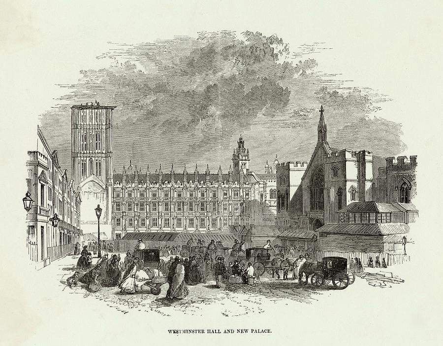 Westminster Hall And New Palace Drawing By Mary Evans Picture Library Pixels 3701