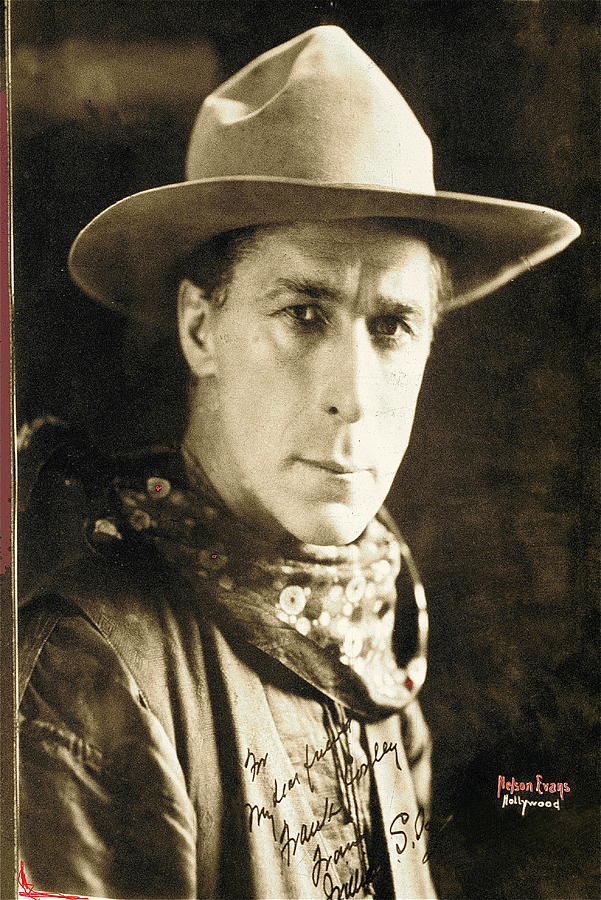  William S. Hart portrait c.1918 Nelson Evans photographer Virginia City Montana 1971 #1 Photograph by David Lee Guss