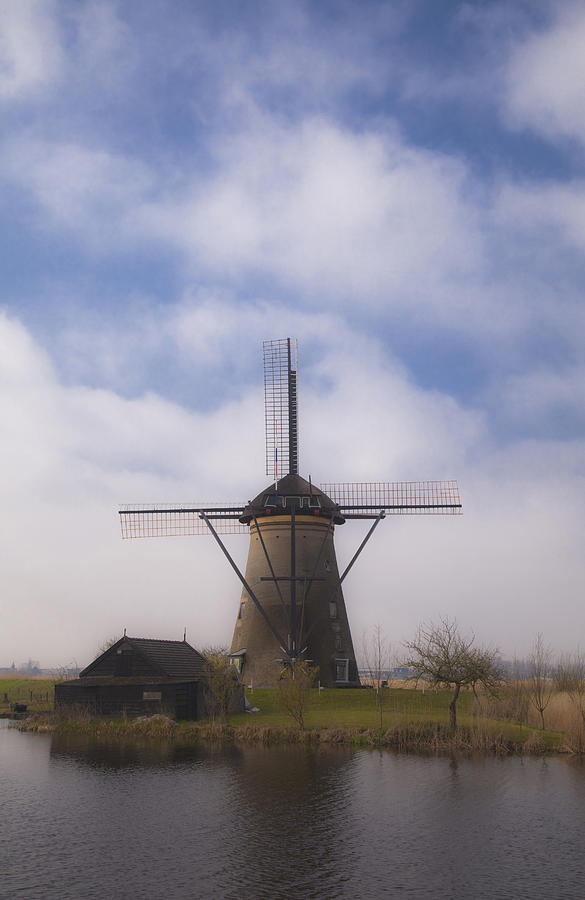 Nature Photograph -  Windmill in Kinderdijk Netherlands by Maria Heyens