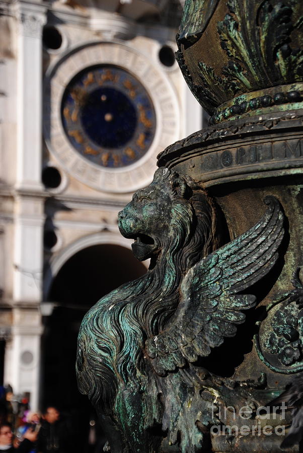  Winged Lion and Clock Photograph by Jacqueline M Lewis