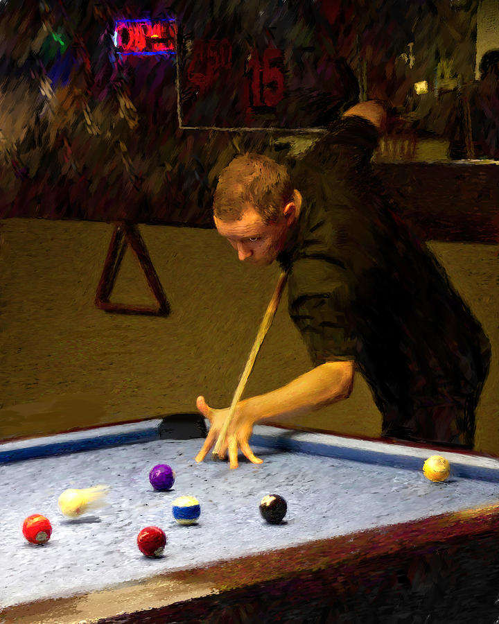 Portrait Painting -  World Champion Pool Player Mika Immonen by Frederick Kenney