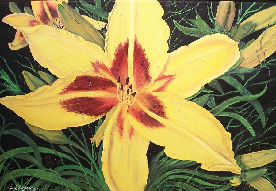  Yellow Lily Painting by Sharon Duguay