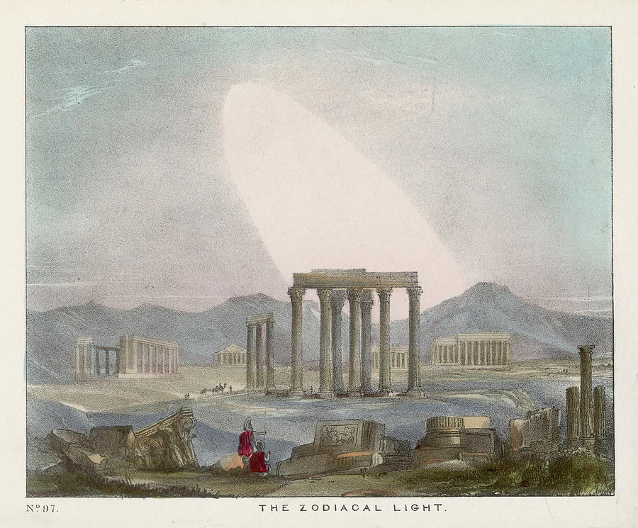 Zodiacal Light Beyond Roman Ruins Drawing by Mary Evans Picture Library ...