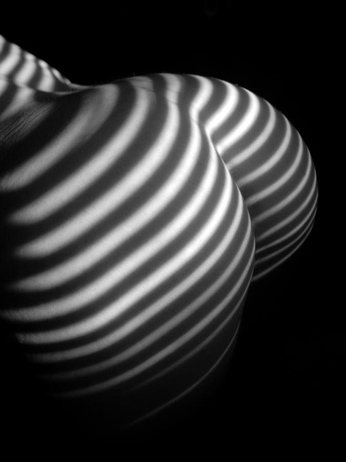 0028 Black and White Striped Nude Abstraction  Photograph by Chris Maher