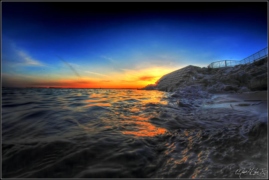 003 Dark Waters Sunset at Erie Basin Marina Photograph by Michael Frank Jr