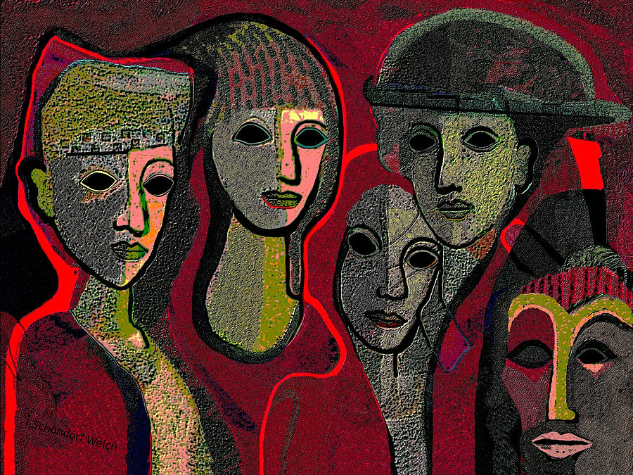 006   Women or Masks ...  Painting by Irmgard Schoendorf Welch