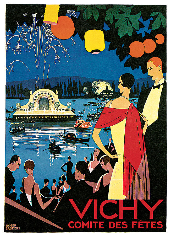 Vichy Festival Committee  Painting by Roger Broders