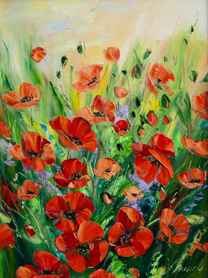 Red Poppy Painting by REDlightIMAGE - Fine Art America