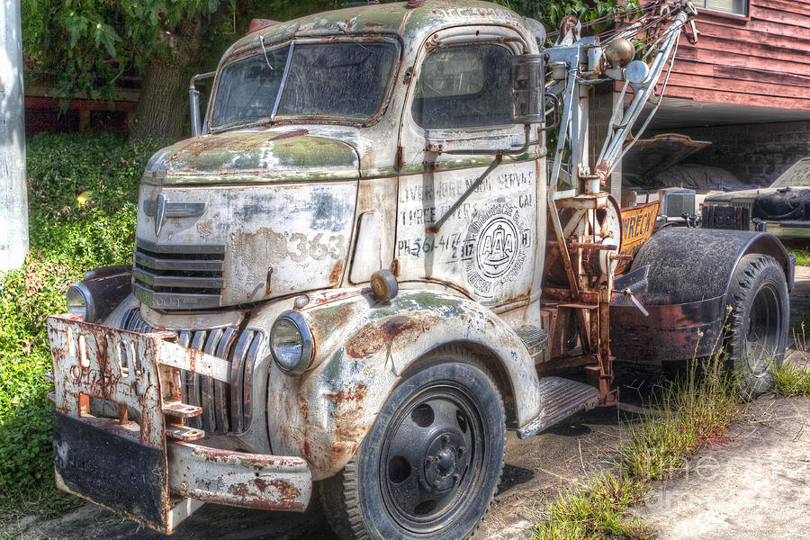 Vintage Photograph - 0111 Old Tow Truck 2 by Steve Sturgill