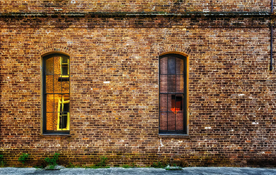 Reflections In A Brick Wall - Charleston Photograph by Frank J Benz