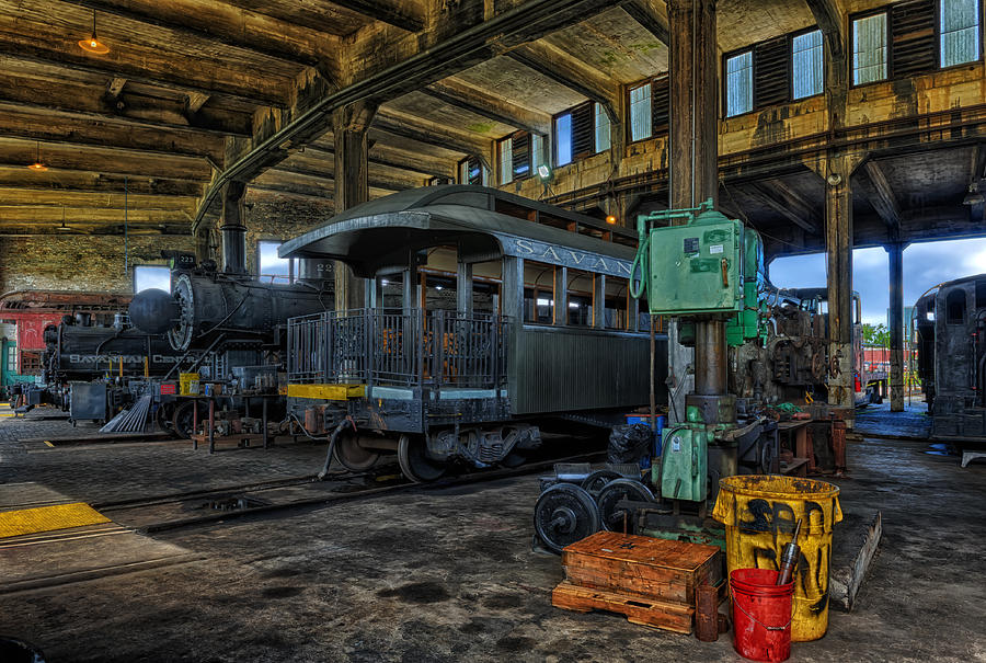 Train Repair Shop - Train Museum Savannah Photograph by Frank J Benz ...