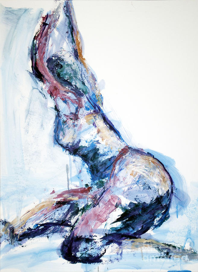 04873 Yoga Painting by AnneKarin Glass
