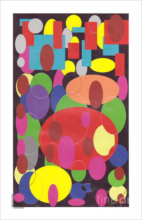 057 Colorful Bubbles Digital Art by Cheryl Turner