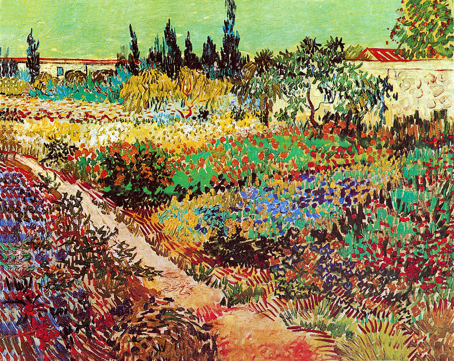 Vincent Van Gogh Photograph - Flowering Garden with Path by Vincent Van Gogh