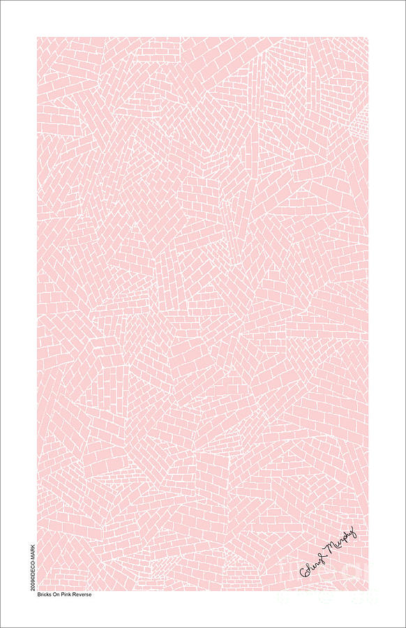 075 Bricks On Pink In Reverse Digital Art by Cheryl Turner