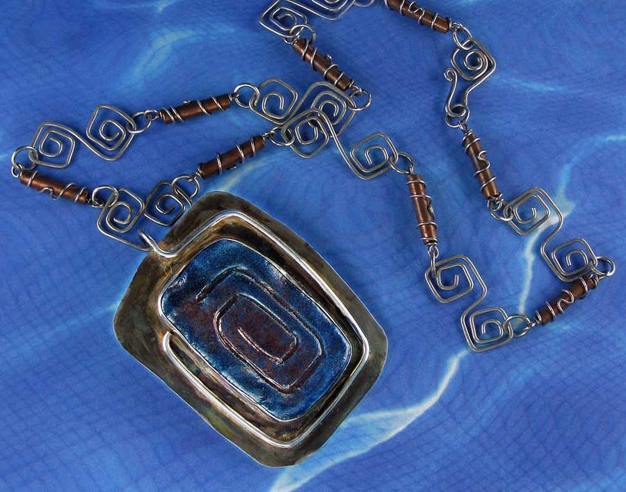 Necklace Jewelry - 0756 Raku Maze by Dianne Brooks