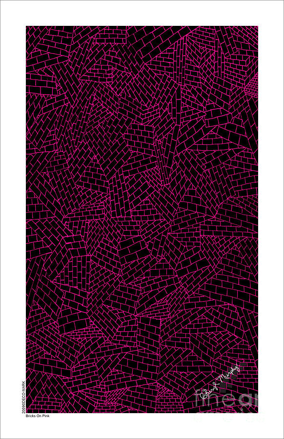 079 Brick On Pink Digital Art by Cheryl Turner