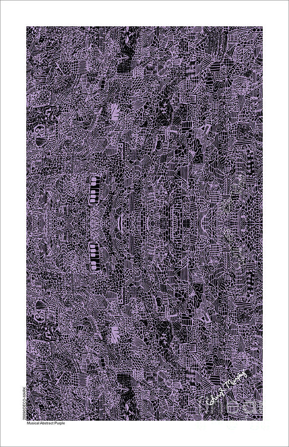 081 Musical Abstract Purple Digital Art by Cheryl Turner