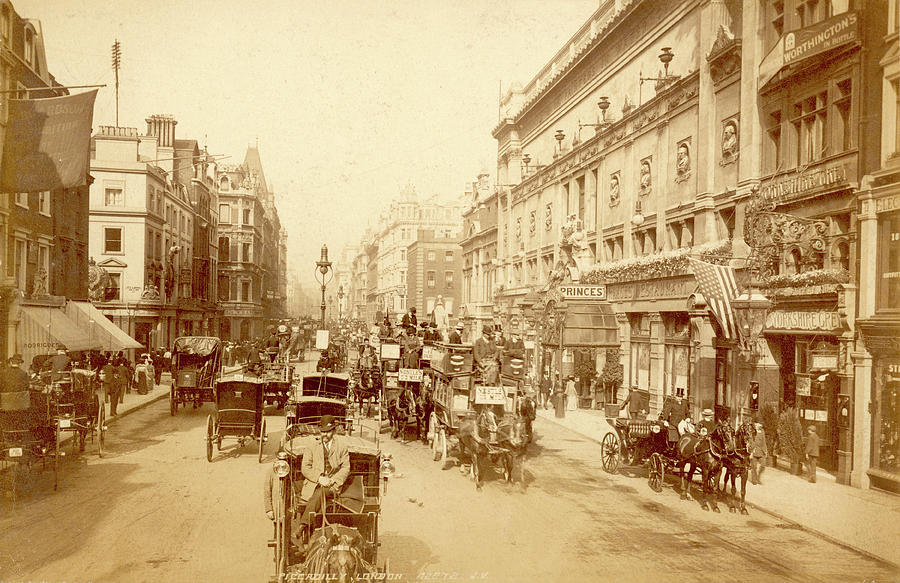 A Busy Street Scene In Piccadilly Photograph by Mary Evans Picture ...