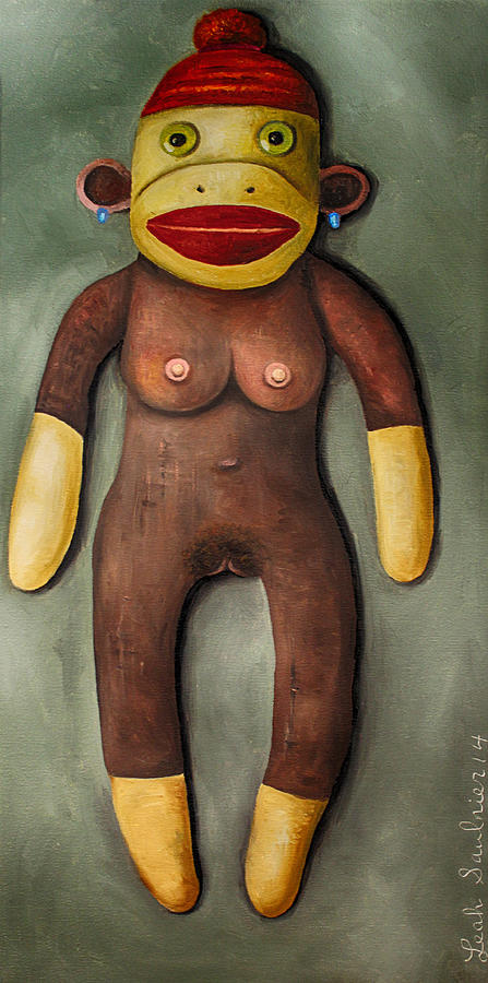  Anatomically Correct Female Sock Monkey #1 Painting by Leah Saulnier The Painting Maniac