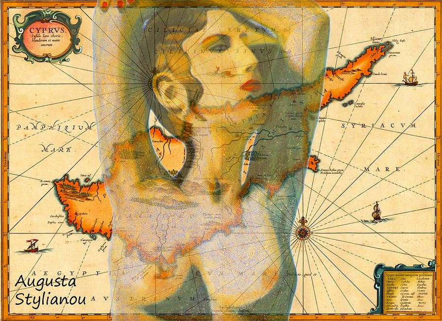  Aphrodite and Ancient Cyprus Map Digital Art by Augusta Stylianou