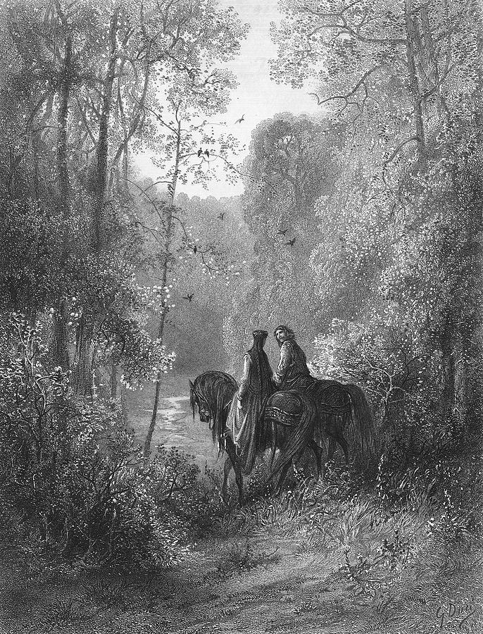 Guinevere And Lancelot 'the Dawn Drawing by Mary Evans Picture Library ...