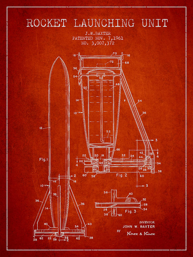 Vintage Digital Art -  Rocket Launching Unit Patent from 1961 #1 by Aged Pixel
