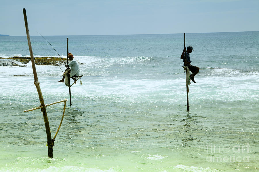  Stick fisher in Kogalla Sri Lanka #1 Photograph by Gina Koch
