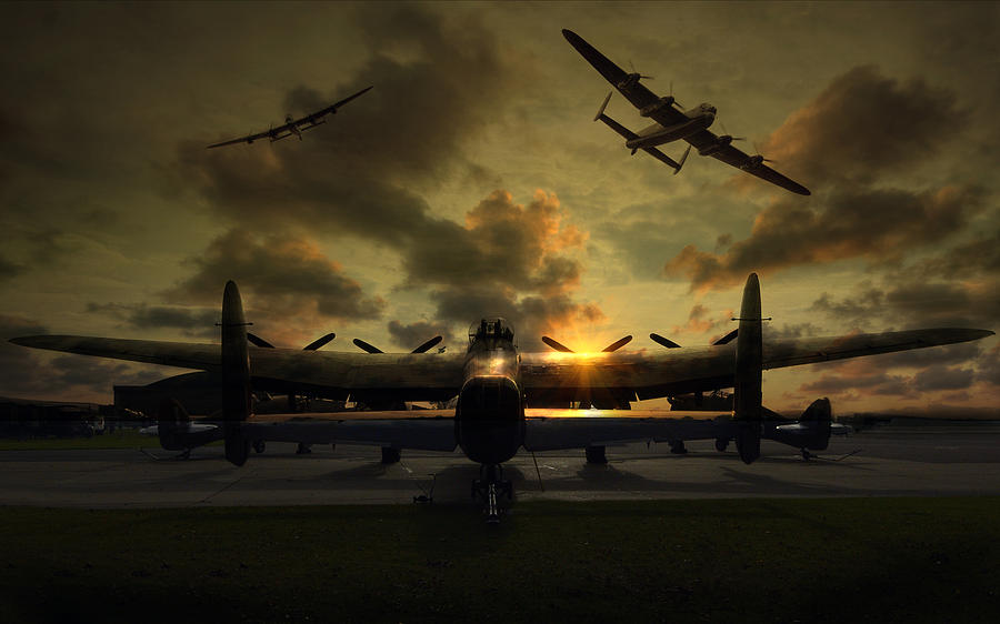  Sunset Lancaster Bombers #1 Photograph by Jason Green