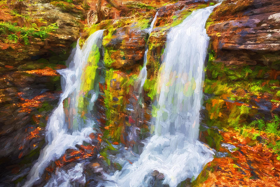  Waterfalls George W Childs National Park Painted   #1 Photograph by Rich Franco