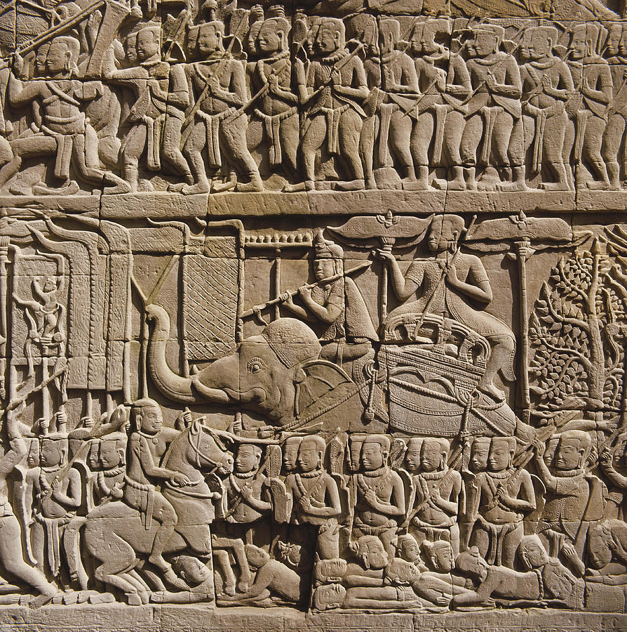 12th Century Cambodian Relief Carving Photograph by George Holton