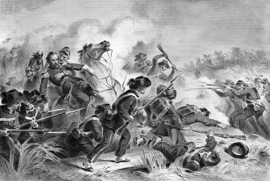 Black And White Painting - 1860s August 1861 Battle Of Wilsons by Vintage Images