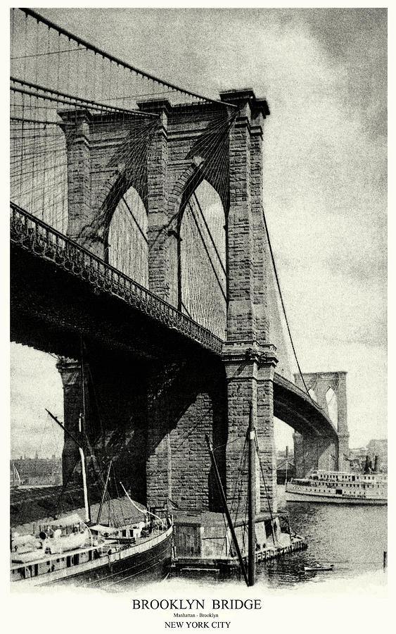 1900 Brooklyn Bridge  Painting by Historic Image