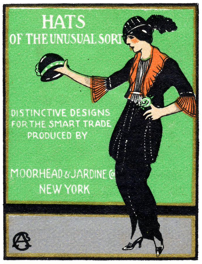 1920 Hats of the Unusual Sort #3 Painting by Historic Image
