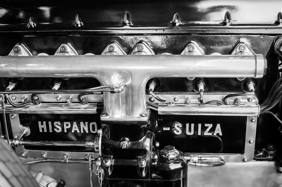 1924 Hispano-Suiza Engine Emblem -0120c Photograph by Jill Reger