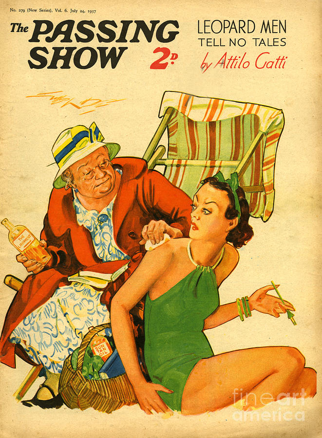Holiday Drawing - 1930s Uk The Passing Show Magazine Cover by The Advertising Archives