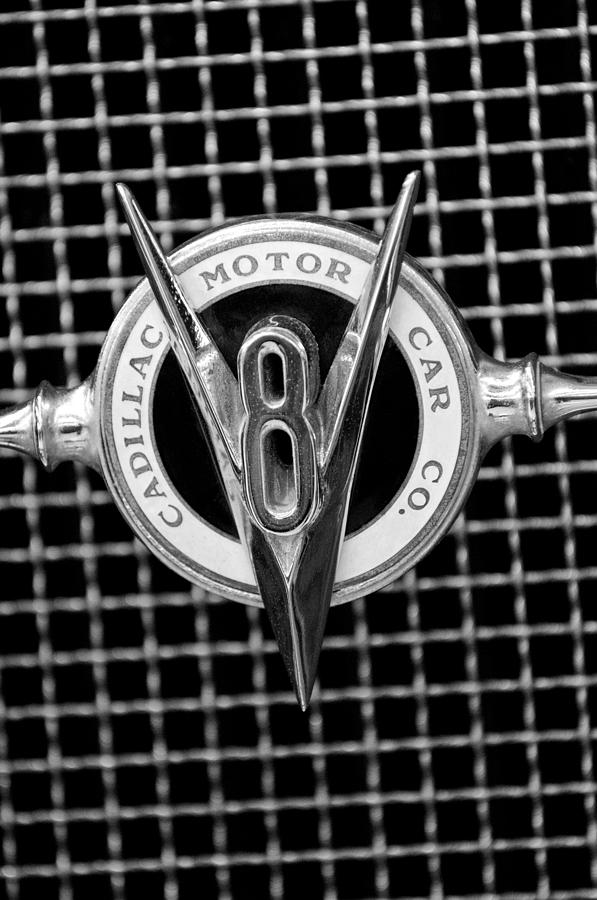 Black And White Photograph - 1931 Cadillac Grille Emblem by Jill Reger