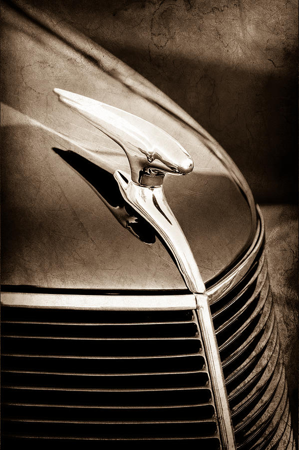 Car Photograph - 1937 Ford Hood Ornament by Jill Reger