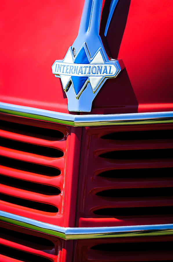 1937 International D2 Pickup Truck Grille Emblem Photograph by Jill Reger