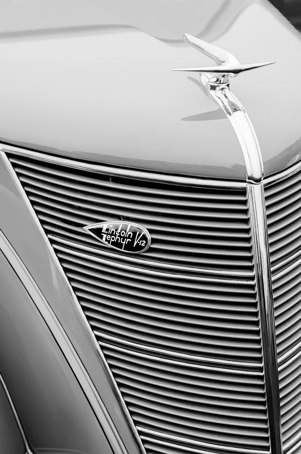 1937 Lincoln-Zephyr Coupe Sedan Grille Emblem - Hood Ornament Photograph by Jill Reger
