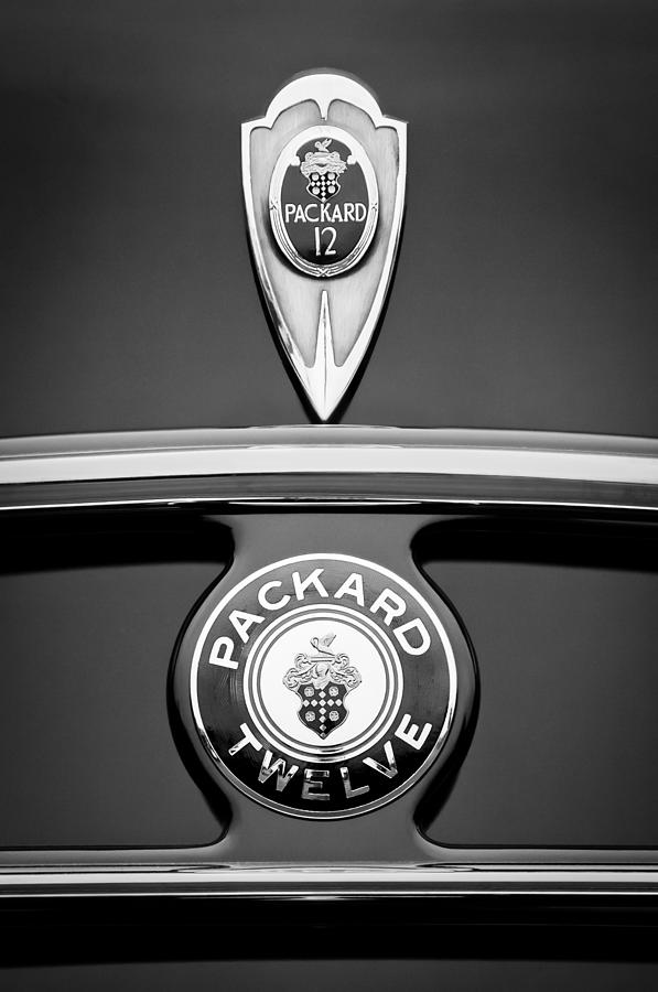 1937 Packard 1508 Twelve Convertible Sedan Emblems Photograph by Jill Reger
