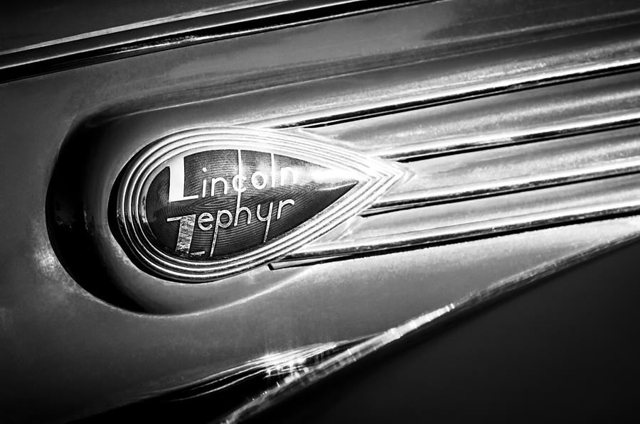 Car Photograph - 1938 Lincoln Zephyr Emblem by Jill Reger