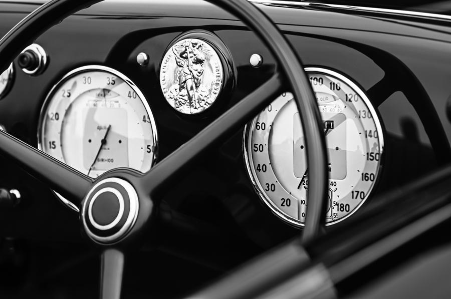1940 Alfa Romeo 6C 2500 SS Graber Cabriolet Steering Wheel - Guages Photograph by Jill Reger