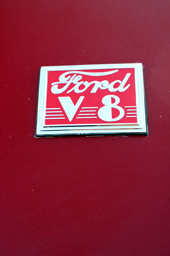 1940 Ford Deluxe V8 Emblem Photograph by DJ Monteleone - Pixels