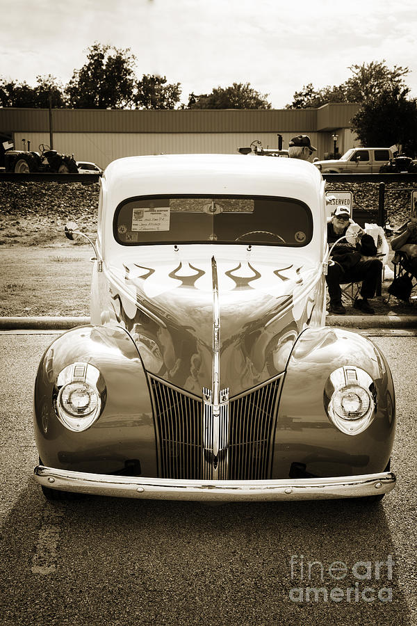 1940 Ford Pickup Truck Front End Car or Automobile in Sepia  313 Photograph by M K Miller