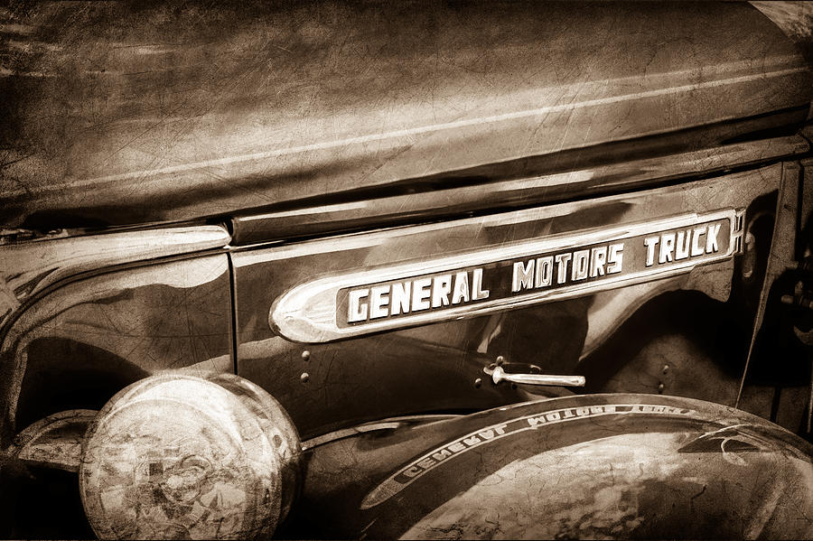 Car Photograph - 1940 GMC General Motors Truck Emblem by Jill Reger