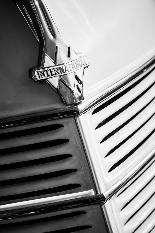 1940 International D-2 Station Wagon Grille Emblem Photograph by Jill Reger