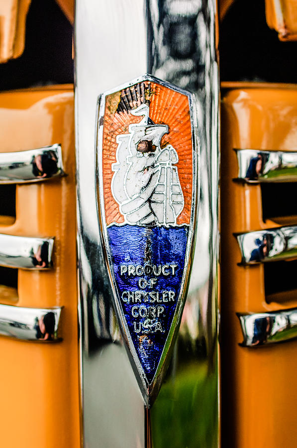 1940 Plymouth Deluxe Woody Wagon Emblem Photograph by Jill Reger