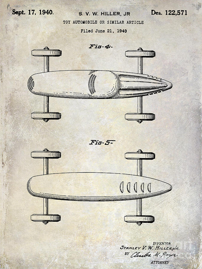 1940 Toy Car Patent Drawing Photograph by Jon Neidert
